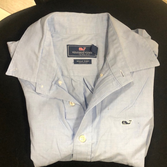 Vineland vines boys blue long sleeve button down gently used size L - Picture 1 of 2